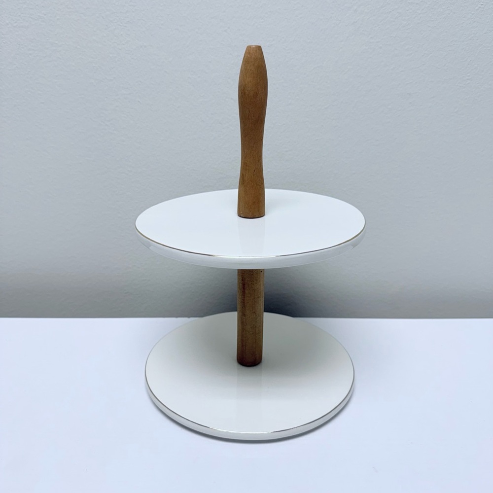 New! Target Bullseye Playground White Ceramic Tiered Tray Decor